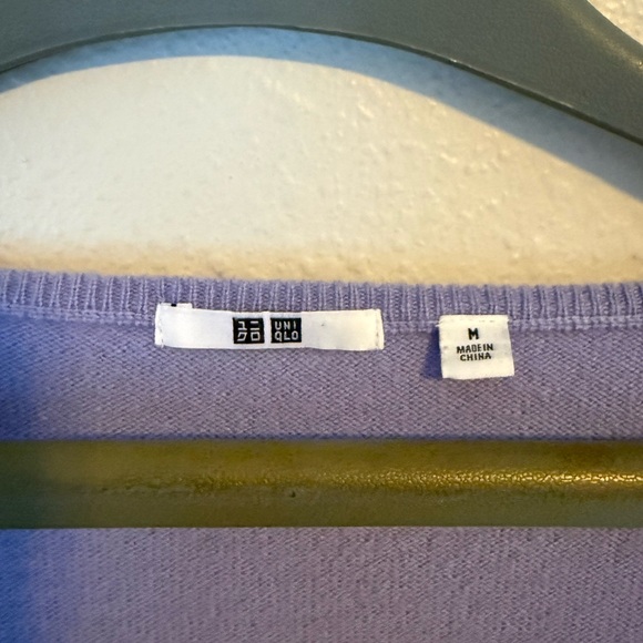 Uniqlo Lavender Cashmere Sweater Scoop Neck Medium - Picture 4 of 6